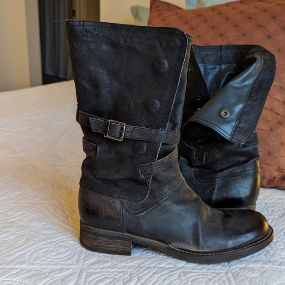 Moto Boots - Distressed look- from Italy  Size 38 - Picture 2 of 8